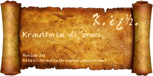 Krautheim Ágnes névjegykártya