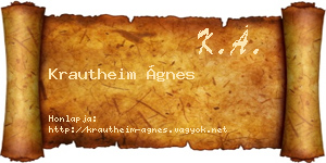 Krautheim Ágnes névjegykártya