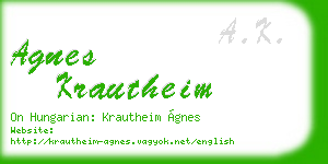 agnes krautheim business card